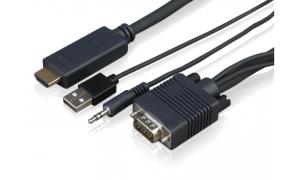 Cable Converter - Vga  - Hdmi  - 1m With USB Power