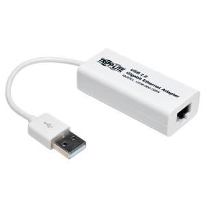 TRIPP LITE USB 2.0 Hi-Speed to Gigabit Ethernet NIC Network Adapter 10/100/1000 Mbps White