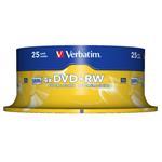 DVD+rw Media 4.7GB 4x 25-pk With Spindle