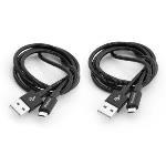Micro USB Cable Sync & Charge Black 2-pk