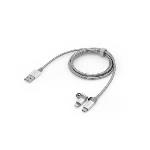 2-in-1 Lightning + Micro B USB Stainless Steel Sync & Charge Cable - 100cm