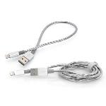 Lightning Cable Sync & Charge 100cm + 30 Cm Silver