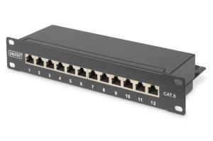 Patch panel CAT6 12 Ports Shielded - Black - 10in (dn91612s)