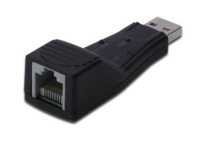 USB 2.0 to Fast Ethernet Adapter 1 RJ 45 USB-A Male 10/100MBIT XP Vista, 7, 8, Mac OS X