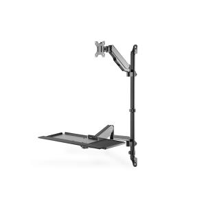 Sit-Stand Workstation wall single mount, black max load capacity: 1-8kg,max Screen Size: 17-32in