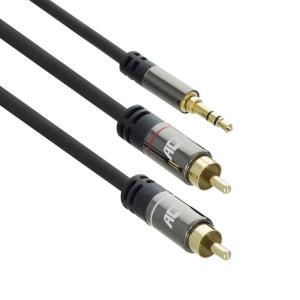 High Quality Audio Connection Cable 1x 3.5mm Stereo Jack Male - 2x RCA Male Zip Bag 1.5m